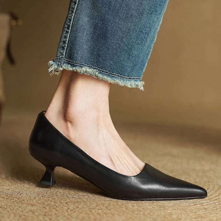 Adalyn | Elegant Pointed Toe Kitten Heels