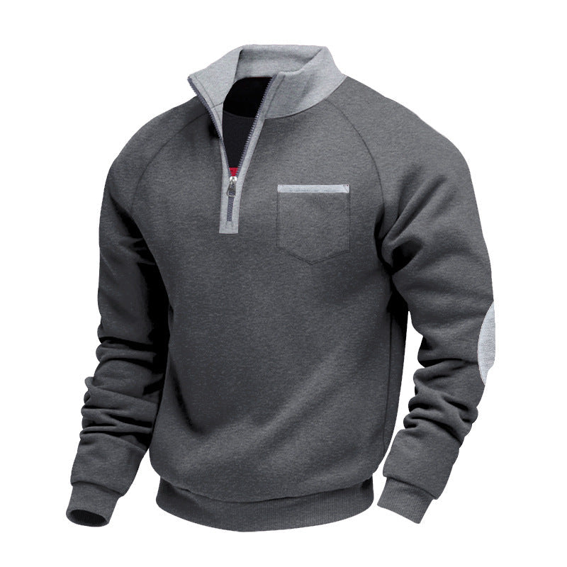 Merritt | Contrast Trim Zip Neck Sweater