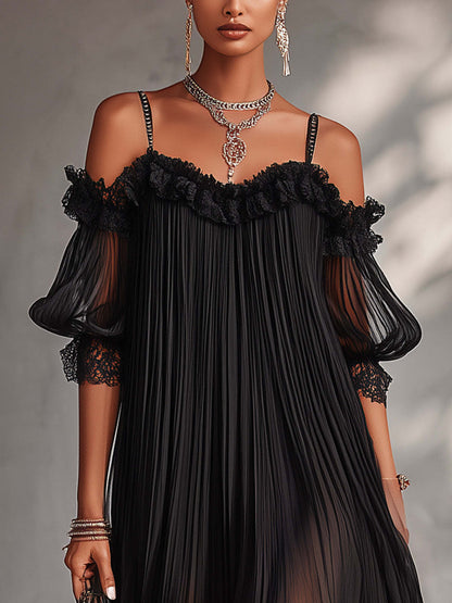 Noemi | Elegant Off Shoulder Chiffon Dress