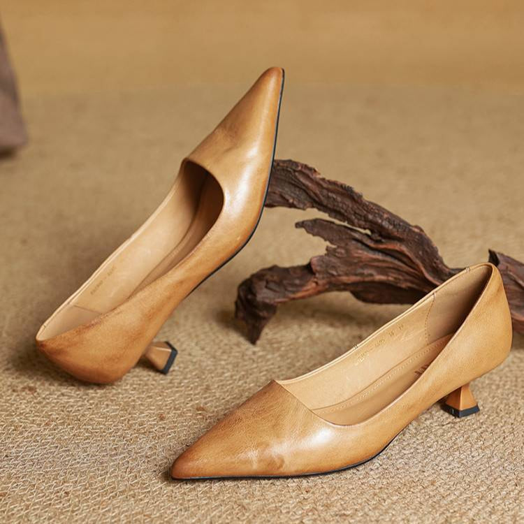 Adalyn | Elegant Pointed Toe Kitten Heels