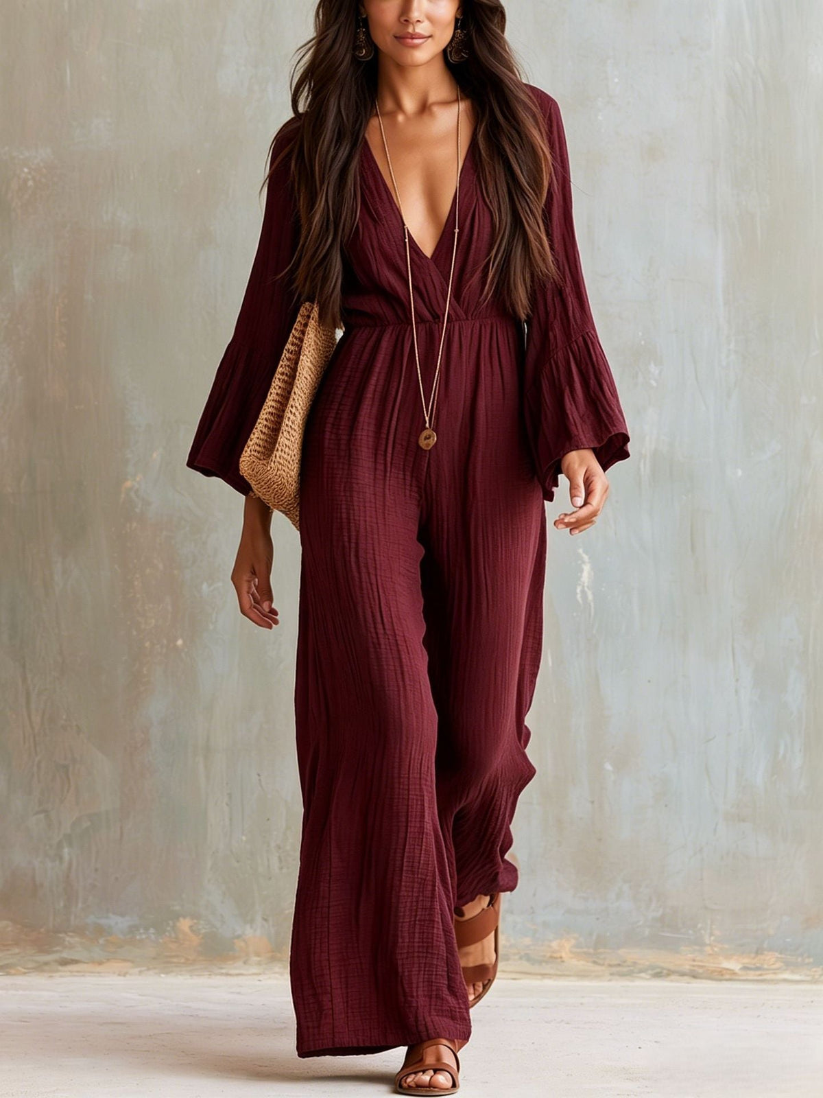 Fiorelle | Elegant Bell Sleeve Jumpsuit