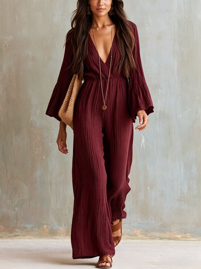 Fiorelle | Elegant Bell Sleeve Jumpsuit