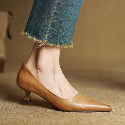 Adalyn | Elegant Pointed Toe Kitten Heels