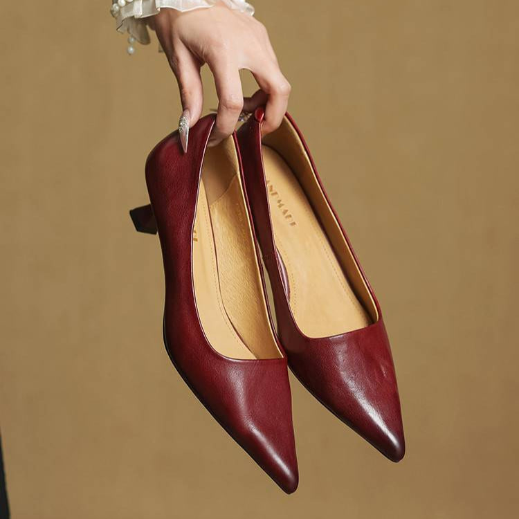 Adalyn | Elegant Pointed Toe Kitten Heels
