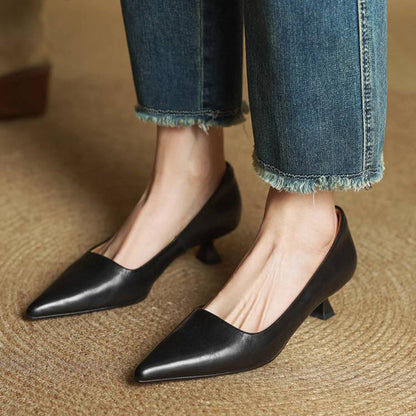 Adalyn | Elegant Pointed Toe Kitten Heels