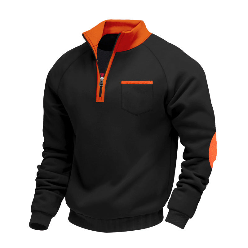 Merritt | Contrast Trim Zip Neck Sweater
