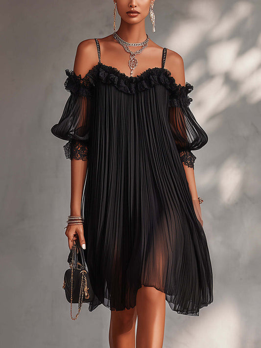Noemi | Elegant Off Shoulder Chiffon Dress