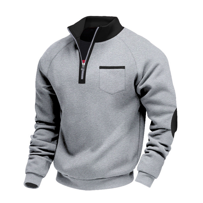 Merritt | Contrast Trim Zip Neck Sweater