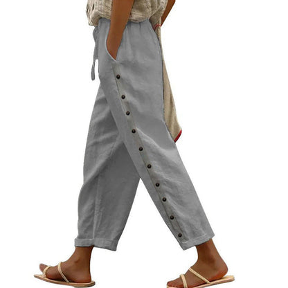 Norabel | Side Button Relaxed Trousers