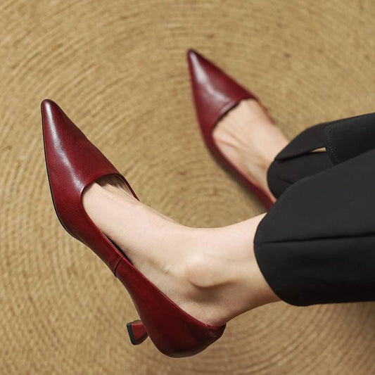 Adalyn | Elegant Pointed Toe Kitten Heels