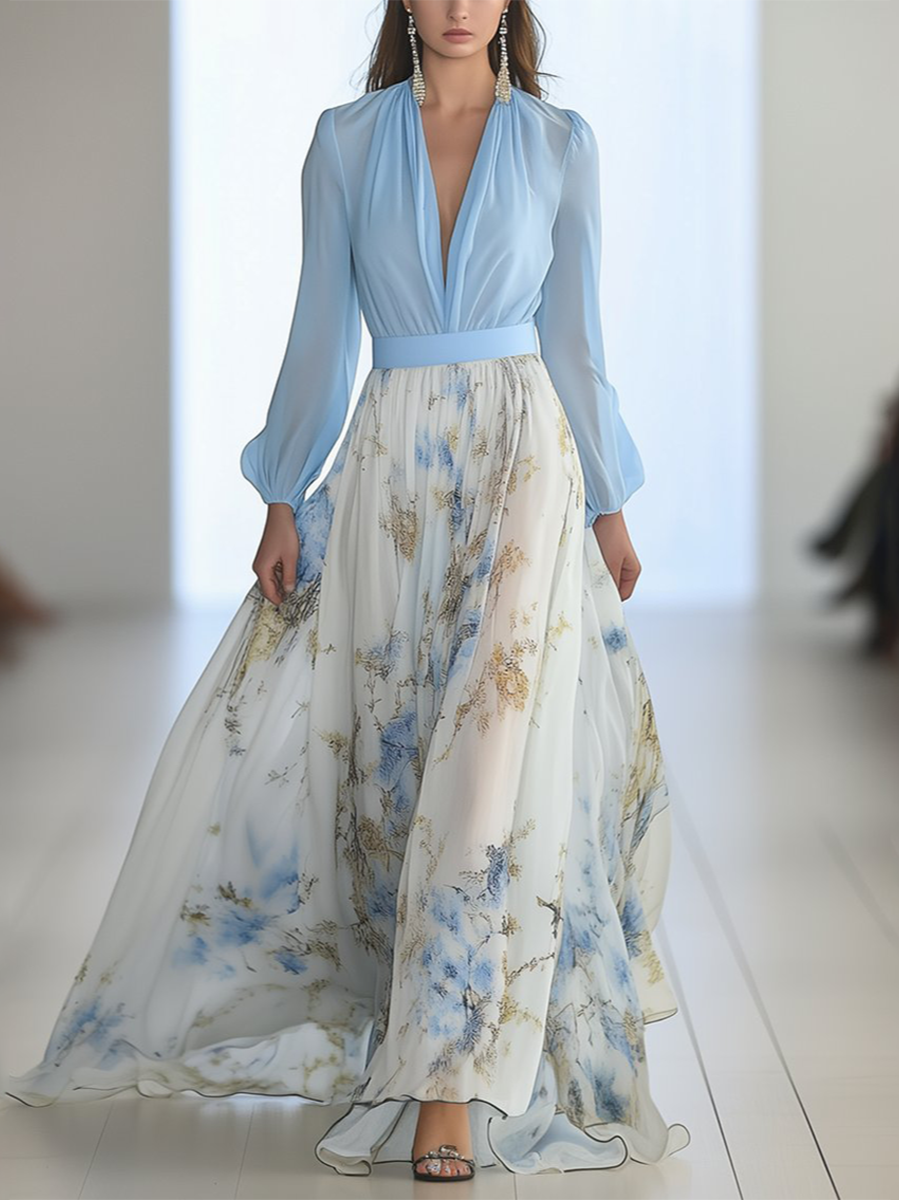 Alira | Floral Chiffon Maxi Dress