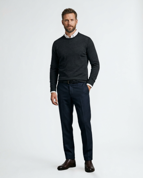 Simeon | Refined Lightweight Crew Neck Sweater