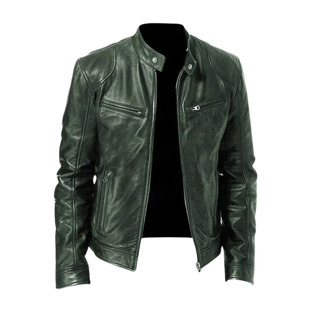 Oberon | Slim Fit Zip Front Biker Jacket