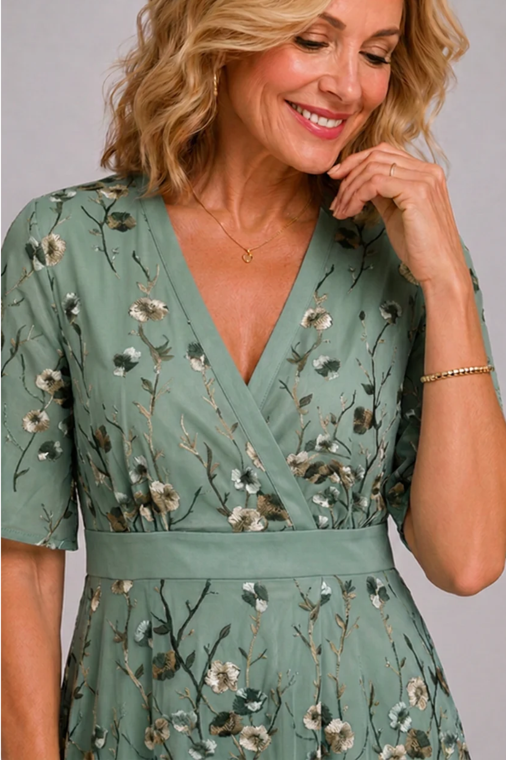 Neradine | Elegant Floral Wrap Maxi Dress