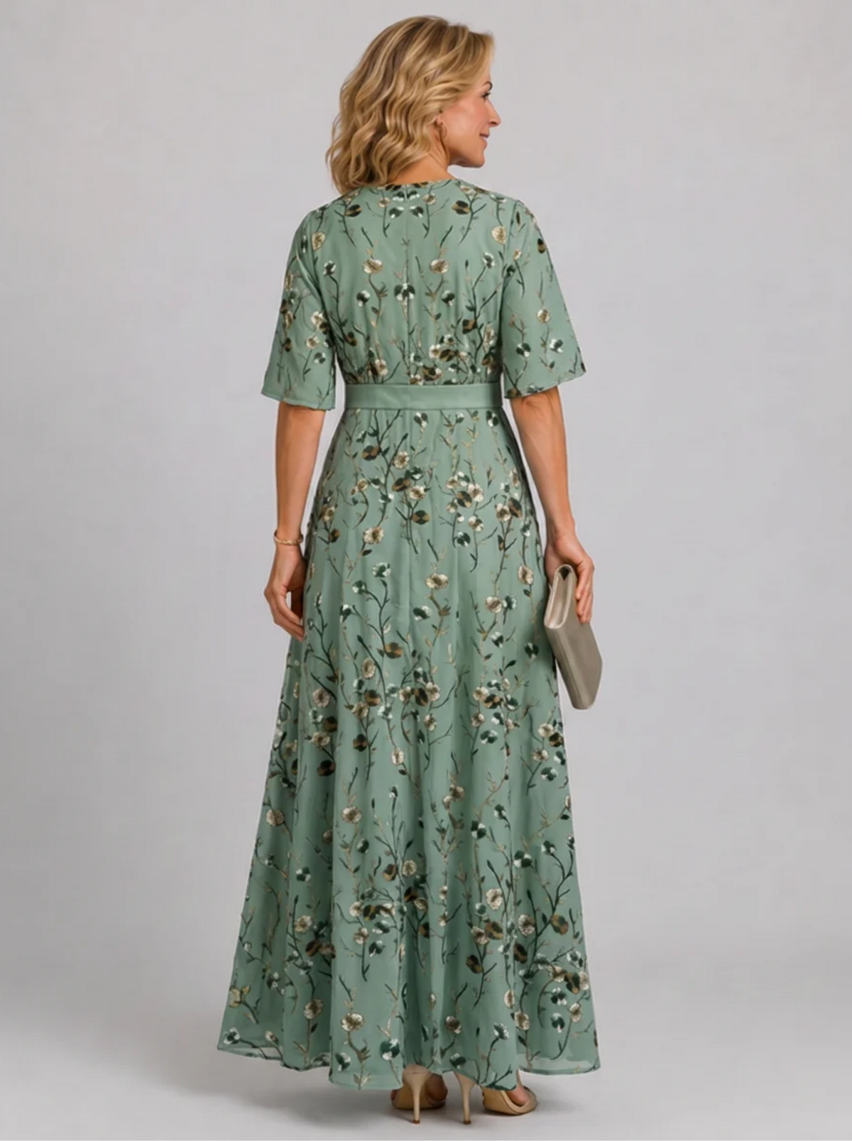 Neradine | Elegant Floral Wrap Maxi Dress