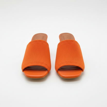 Zephmora | Knit Strap Block Heel Sandals