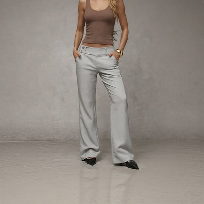 Solvarine | Tailored Straight Fit Palazzo Pants