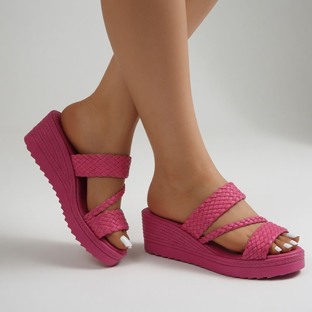Elvara | Braided Strap Platform Sandals