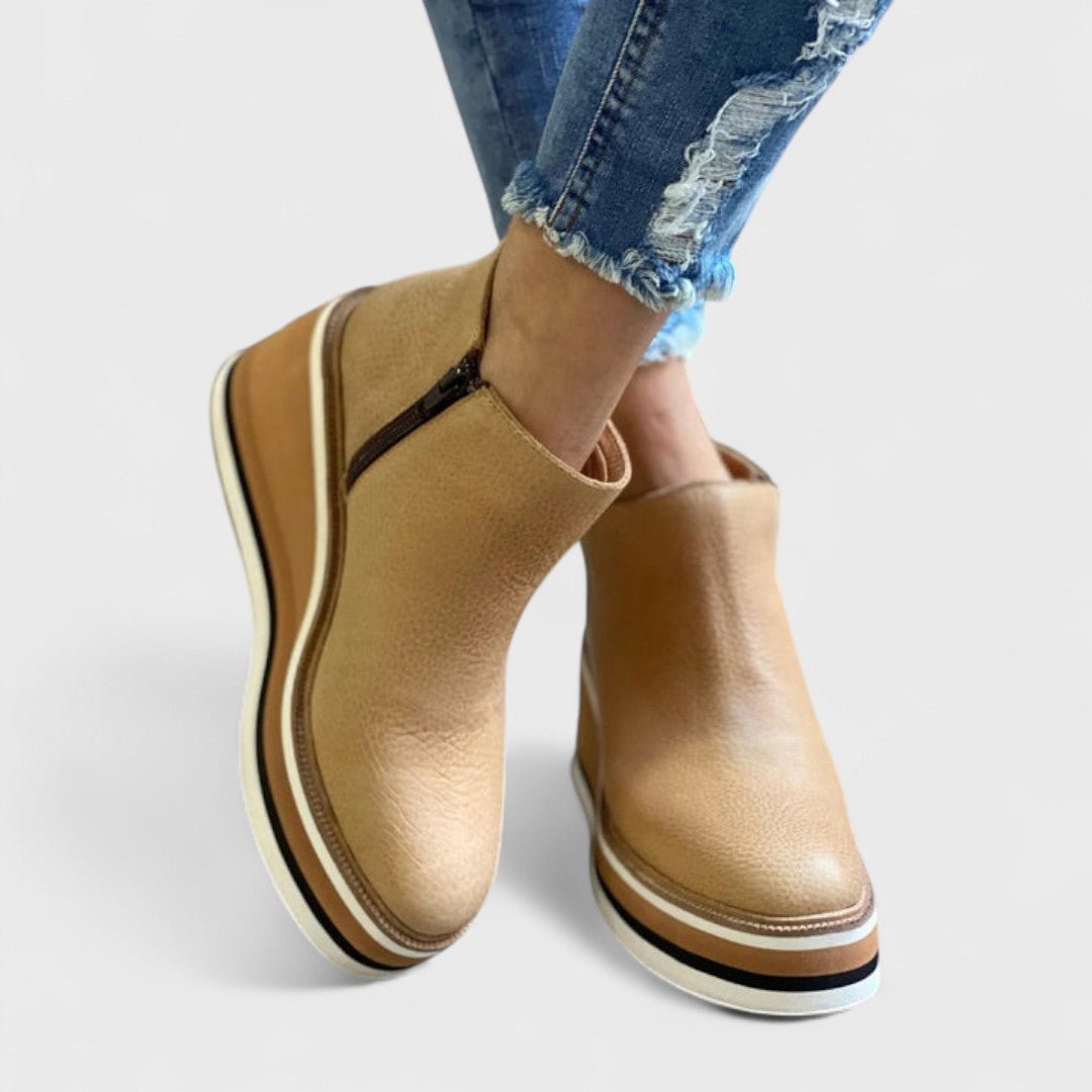 Alverna | Platform Wedge Ankle Boots