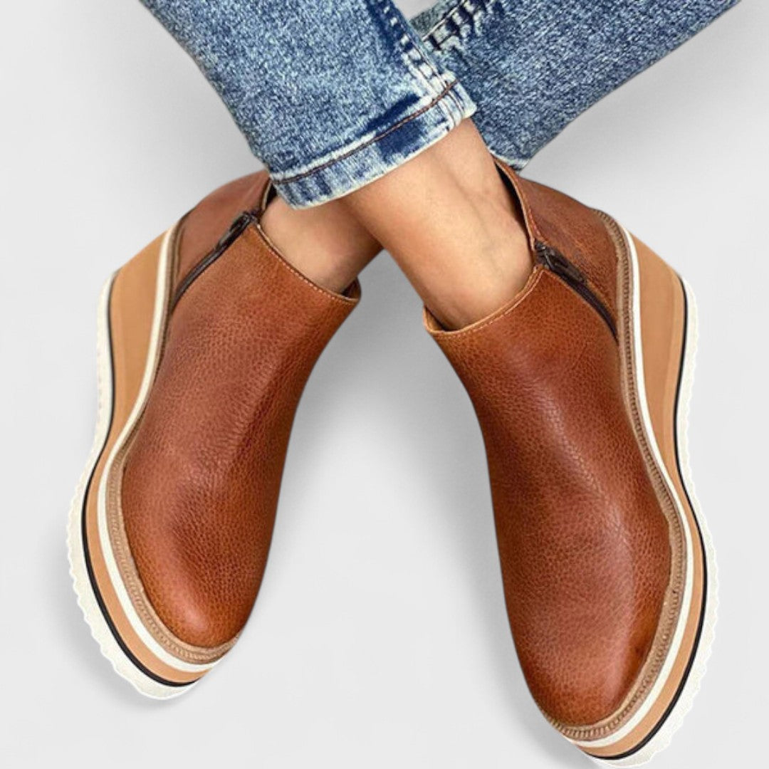 Alverna | Platform Wedge Ankle Boots