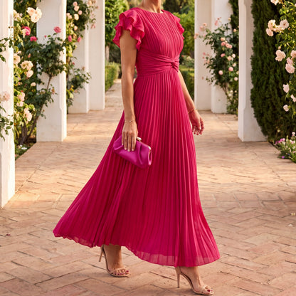 Cynara | Graceful Flutter Sleeve Midi Dress