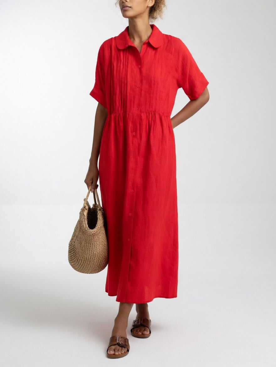 Elyvara | Button Front Maxi Shirt Dress