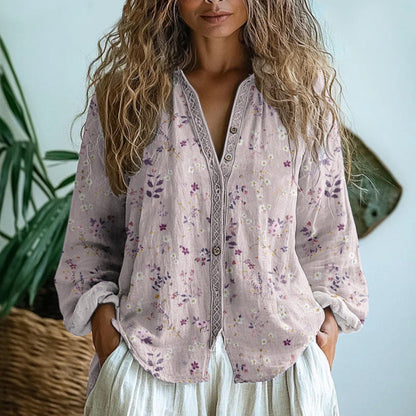 Coralia | Bohemian Button Front Blouse