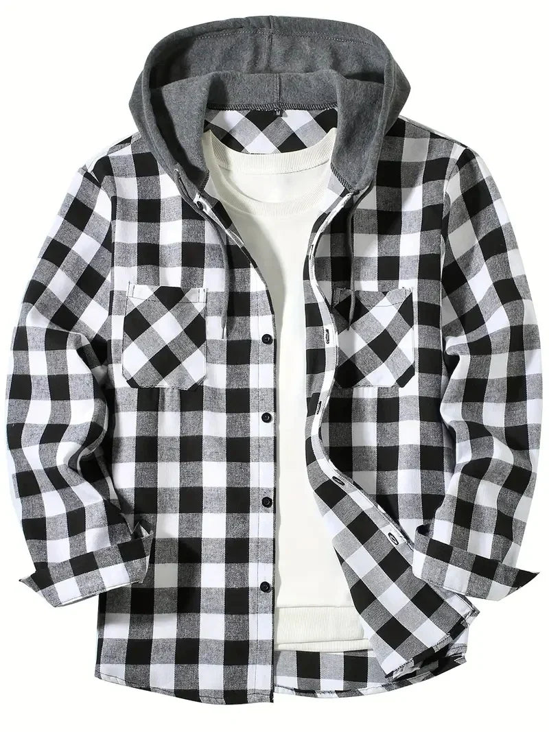 Perrick | Plaid Hooded Casual Jacket