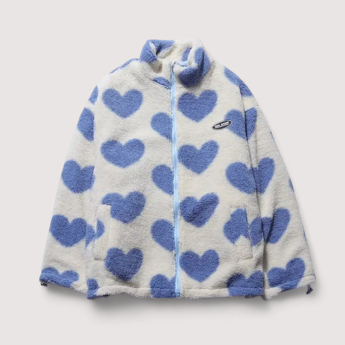 Maebry | Cozy Heart Print Fleece Jacket