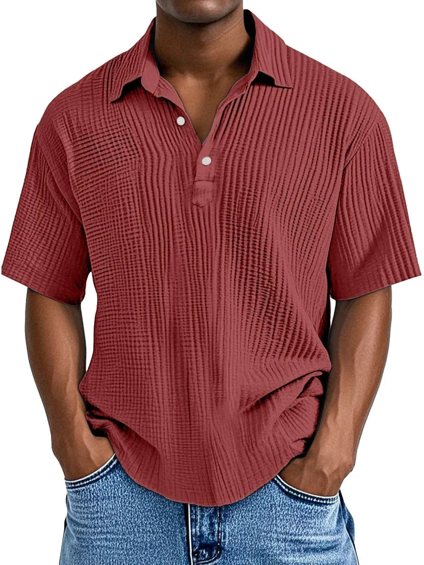Fletcher | Textured Polo Collar Shirt