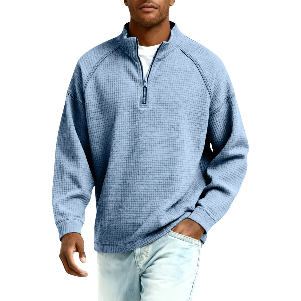 Dexter | Textured Half Zip Sweater
