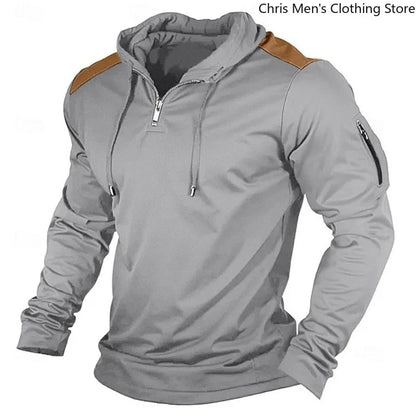 Weston | Contrast Shoulder Half Zip Hoodie