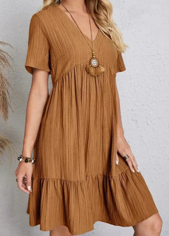 Fiorenza | Textured Babydoll Mini Dress