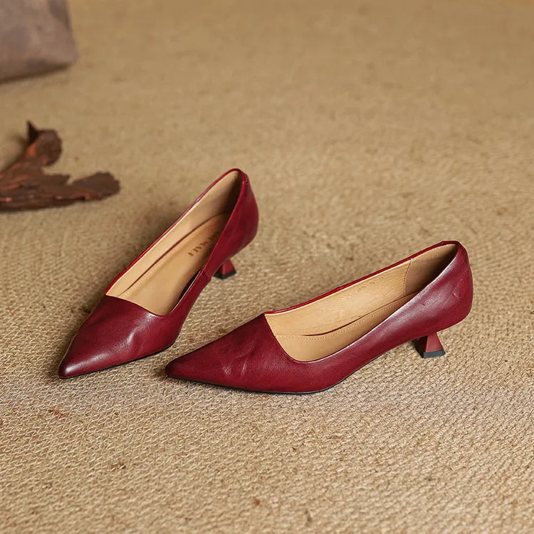 Adalyn | Elegant Pointed Toe Kitten Heels