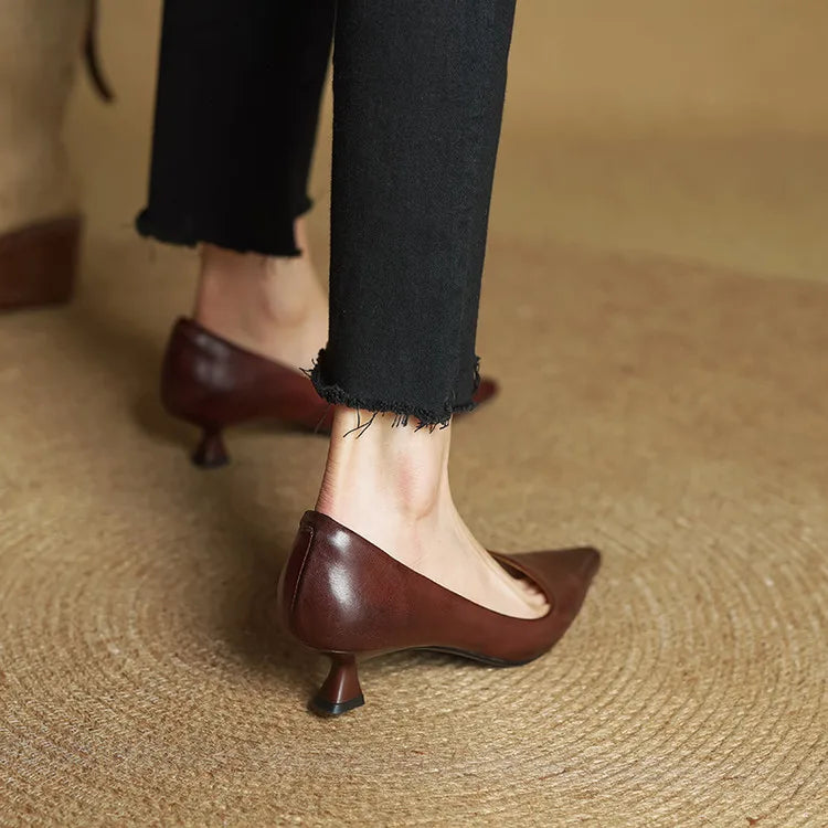 Adalyn | Elegant Pointed Toe Kitten Heels