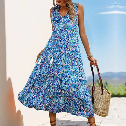 Perdita | Vibrant Sleeveless Summer Maxi Dress