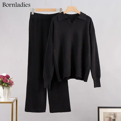 Alessina | Relaxed Collared Knit Two Piece Set