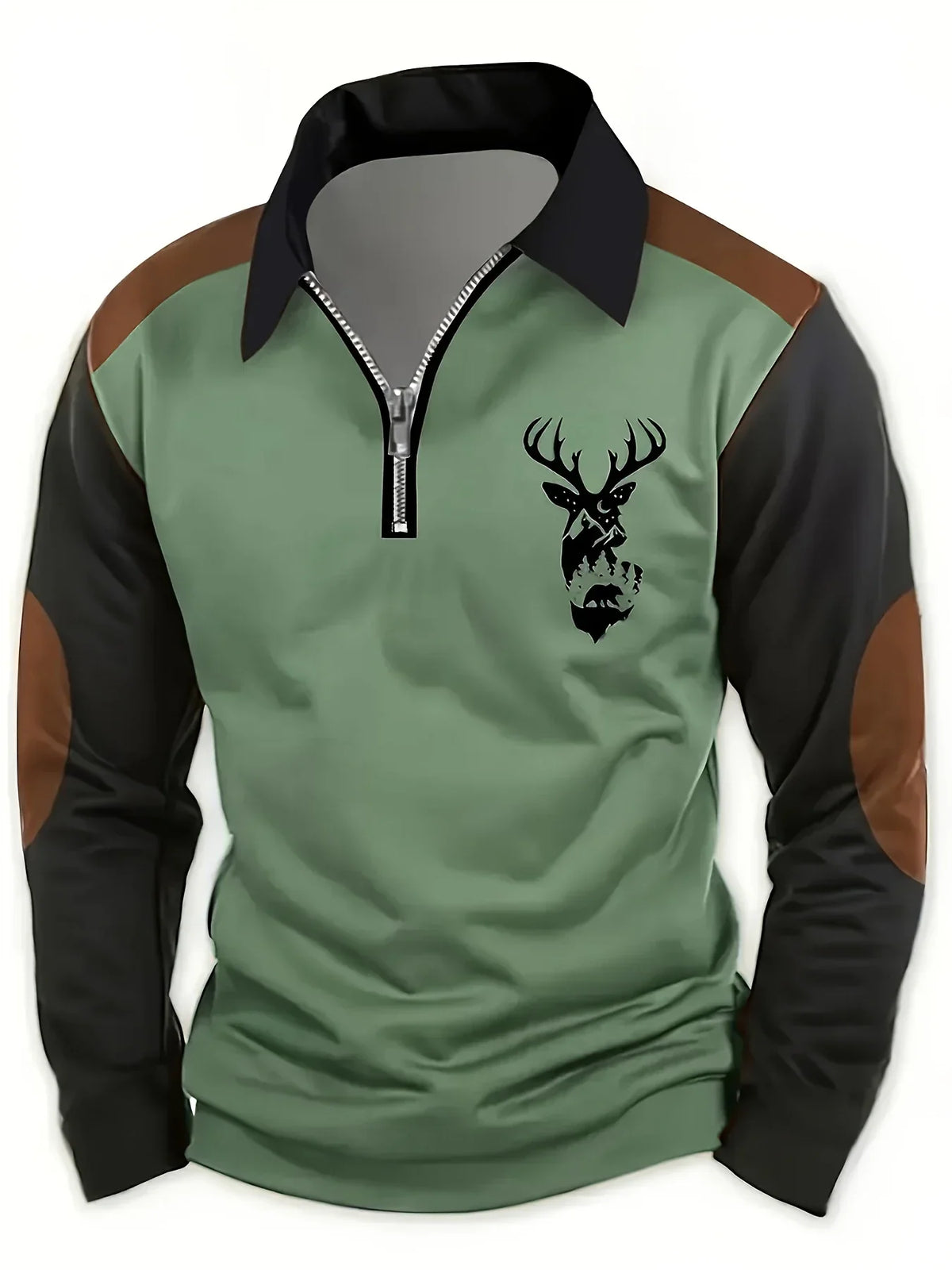 Caulder | Deer Graphic Quarter Zip Pullover