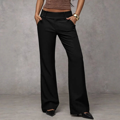 Solvarine | Tailored Straight Fit Palazzo Pants
