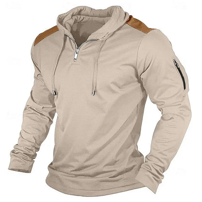 Weston | Contrast Shoulder Half Zip Hoodie