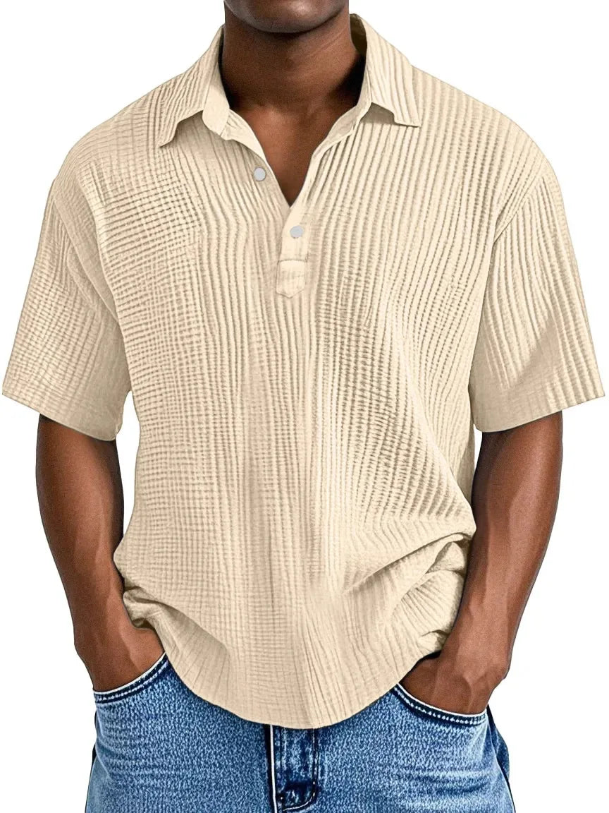 Fletcher | Textured Polo Collar Shirt