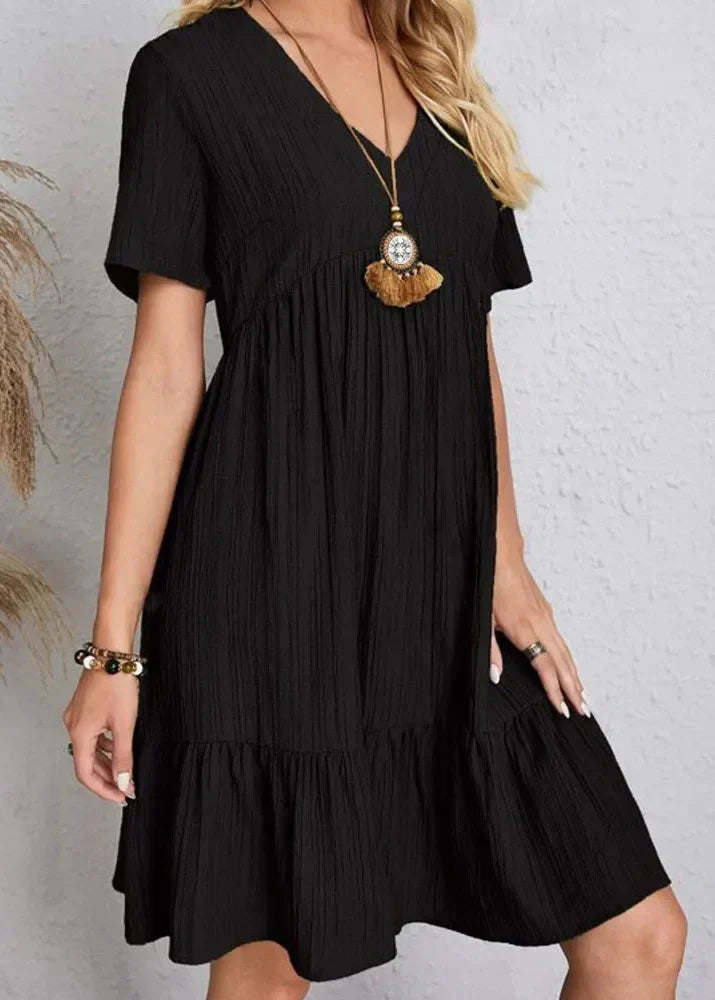 Fiorenza | Textured Babydoll Mini Dress
