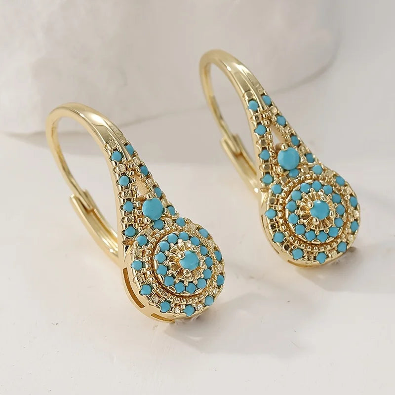 Rosalba | Boho Turquoise Drop Earrings