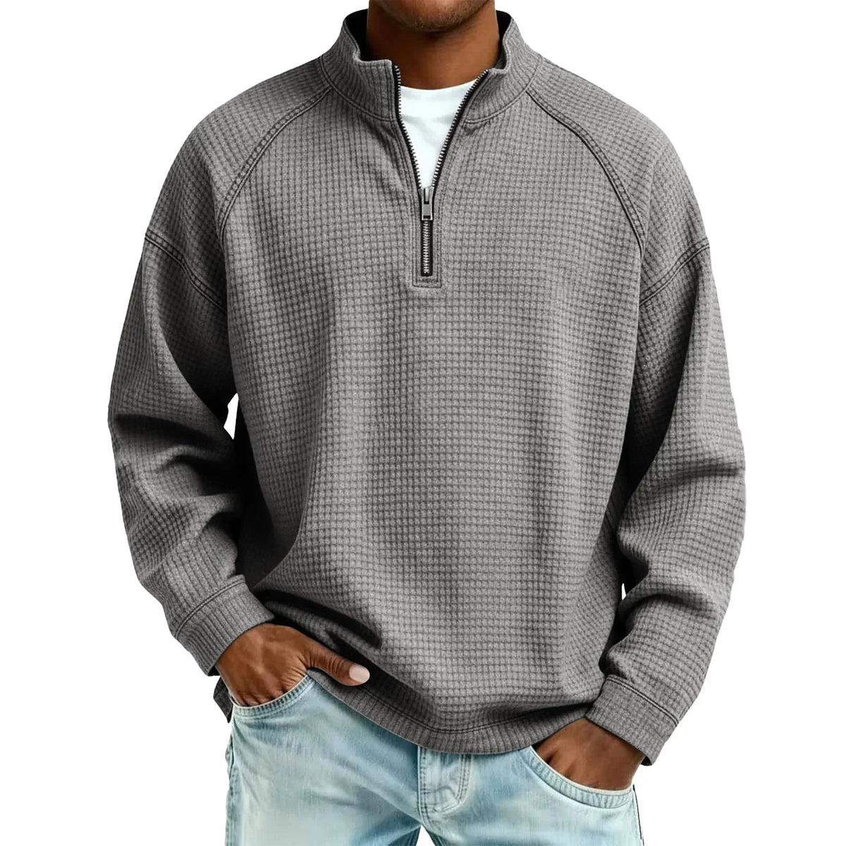 Dexter | Textured Half Zip Sweater