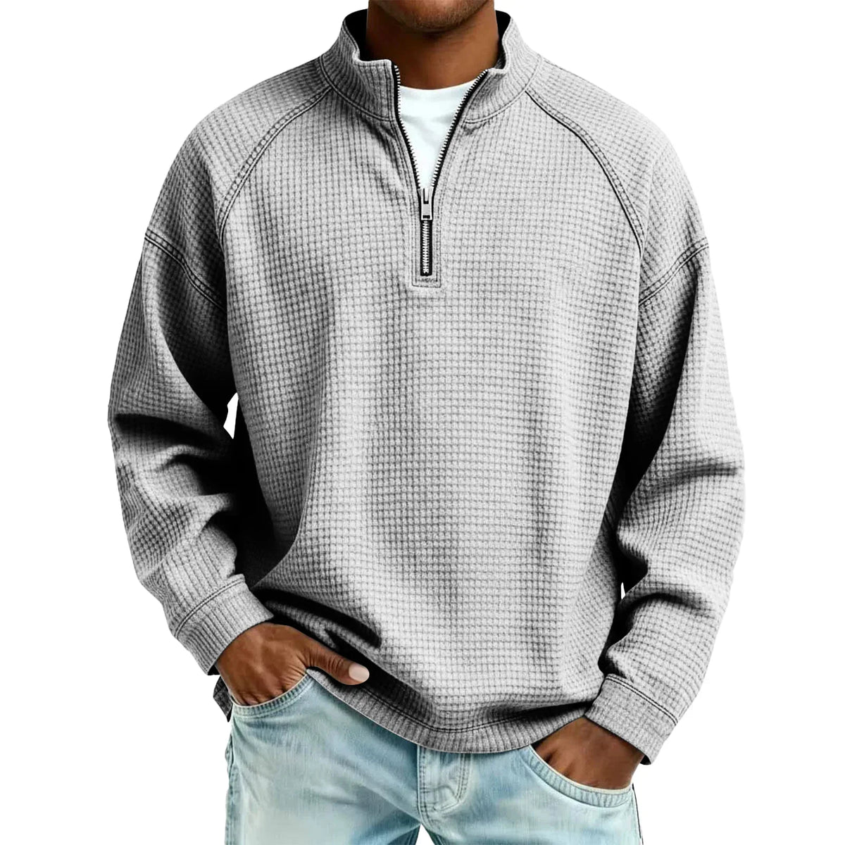 Dexter | Textured Half Zip Sweater
