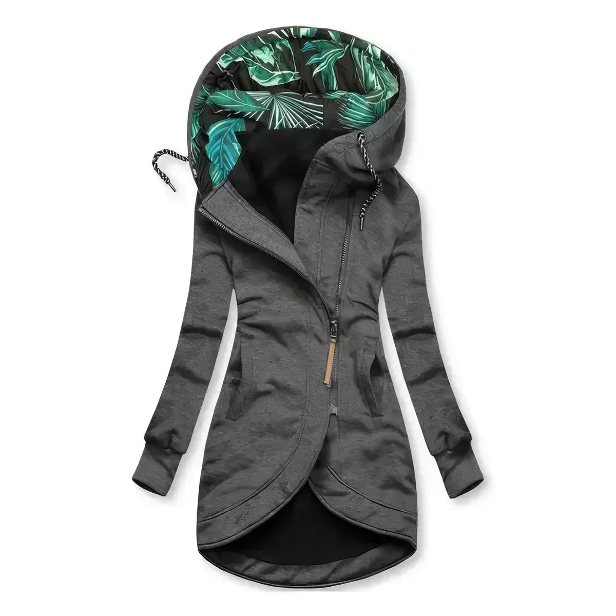Fianna | Floral Lined Hooded Longline Jacket