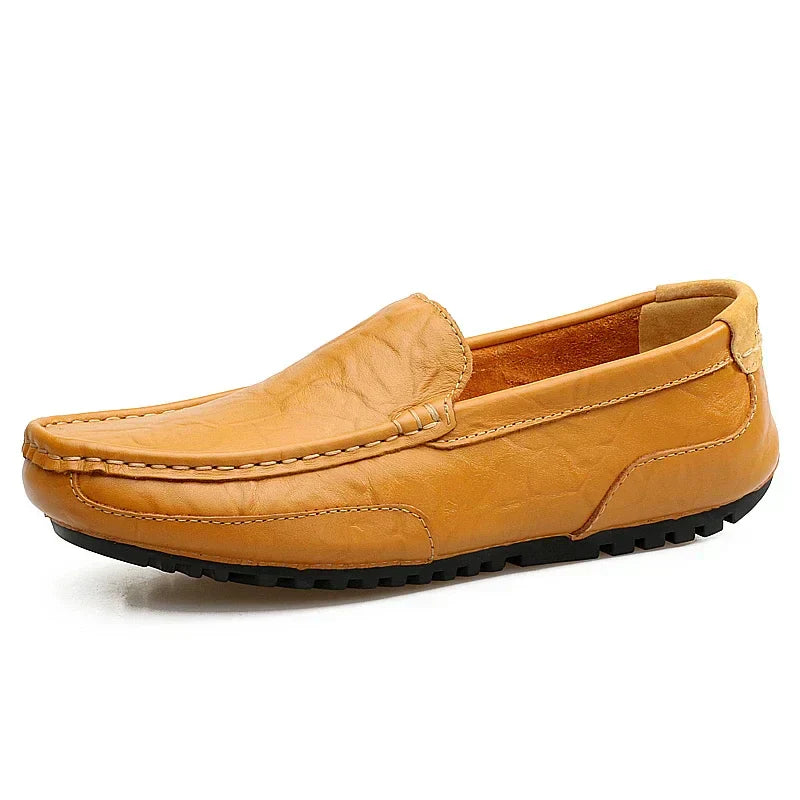 Garrick | Perforated Leather Slip On Loafers