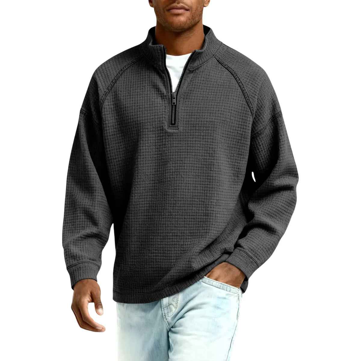 Dexter | Textured Half Zip Sweater