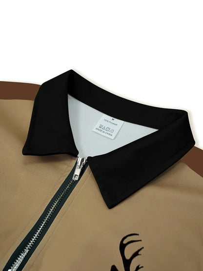 Caulder | Deer Graphic Quarter Zip Pullover