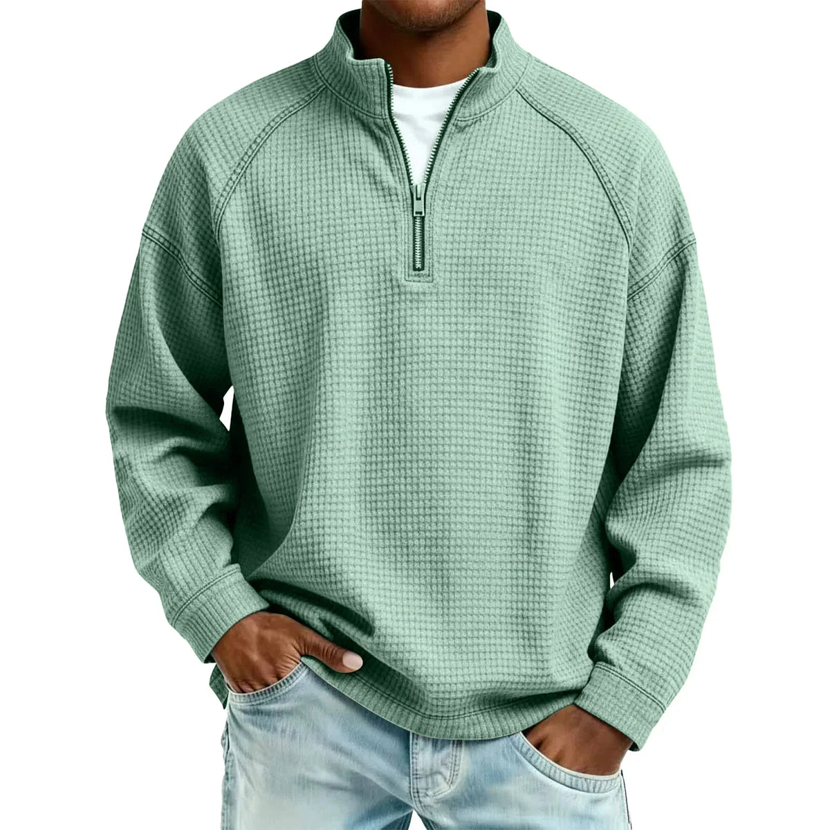 Dexter | Textured Half Zip Sweater